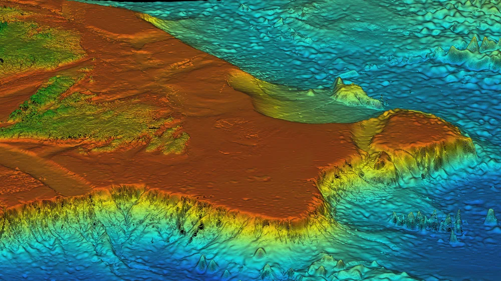 3D bathymetric seafloor model produced from a hydrographic survey